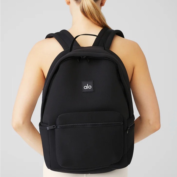 NEW Alo Stow Backpack - Black Water-resistant Matte Neoprene - Picture 1 of 9